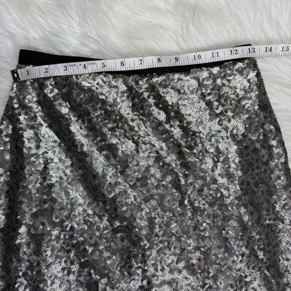Anthropologie Corey Lynn Calter Liza Maxi Skirt Silver Sequined Size 2 Cocktail - Picture 4 of 14